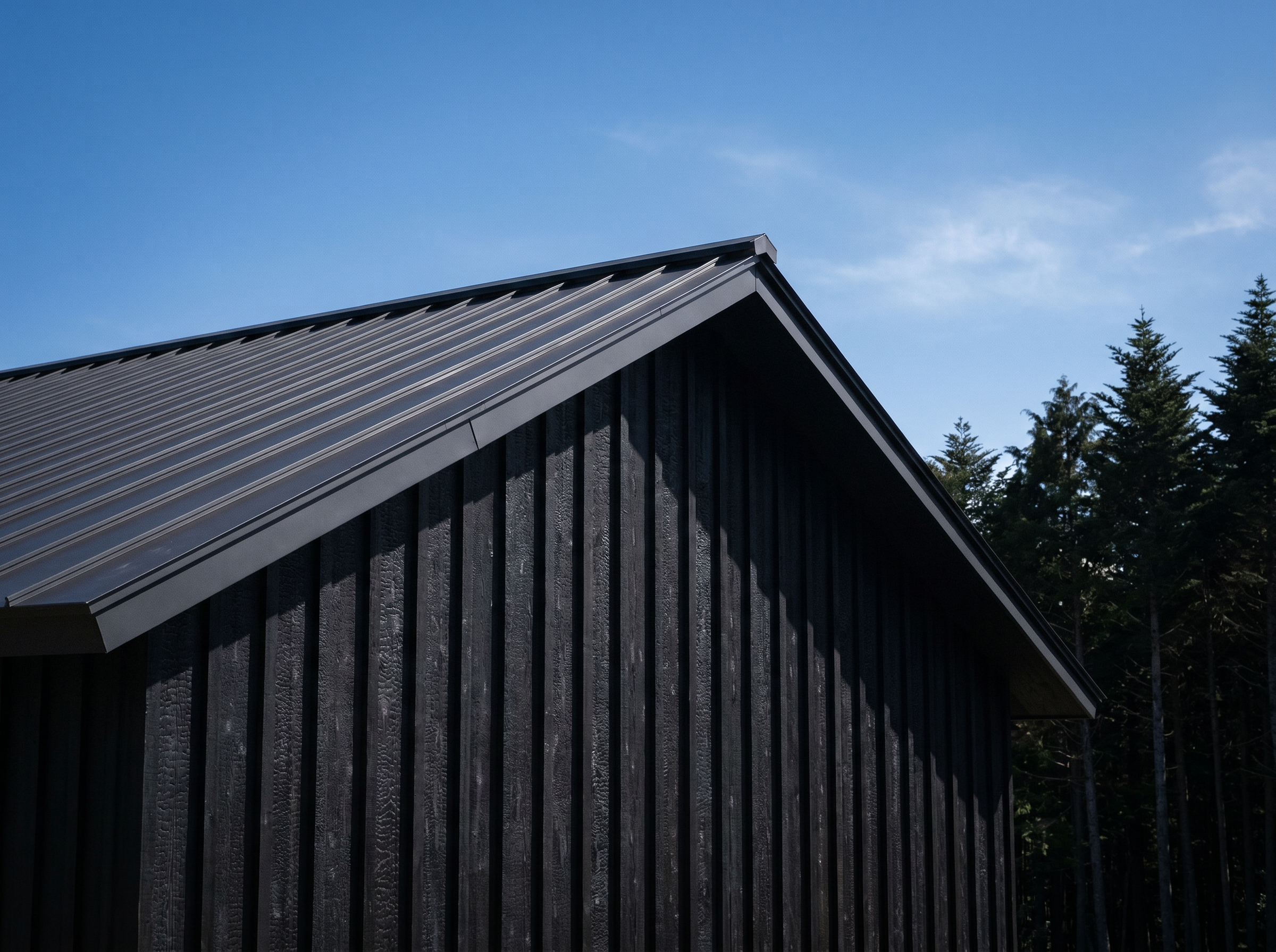 Roof asymmetry against sky